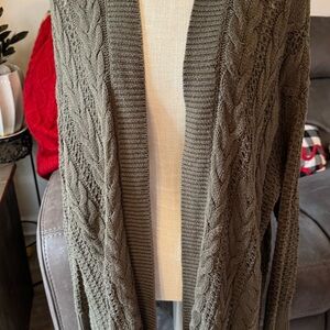 Old Navy Olive Green Cable Knit Cardigan